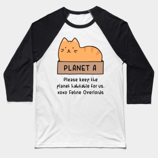 Orange Cat - Habitable Planet (White) Baseball T-Shirt